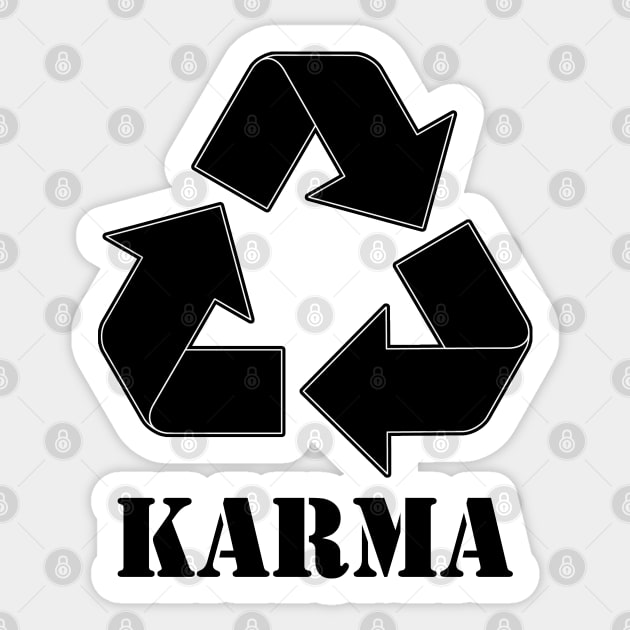 Karma Recycle Black Sticker by CharlieCreator